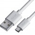 GCR Кабель 3.0m MicroUSB, белый, быстрая зарядка, 28/24 AWG, GCR-53234