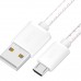 GCR Кабель 1.0m MicroUSB, бело-розовый, белые коннекторы, быстрая зарядка, 28/24 AWG, GCR-54450