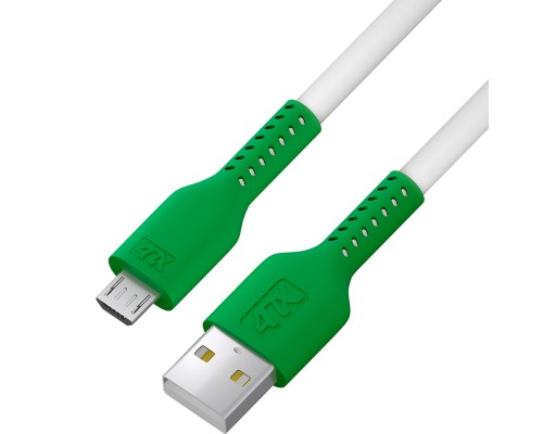 Кабель 0.5m MicroUSB, белый, зеленый ПВХ