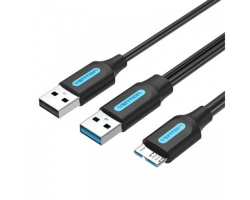 Кабель Vention USB 3.0 AM/micro B, USB 2.0 AM - 1м