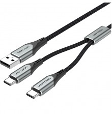 Кабель Vention USB-CM х 2/USB 2.0 AM - 1м.                                                                                                                                                                                                                