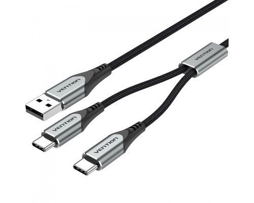 Кабель Vention USB-CM х 2/USB 2.0 AM - 1м.