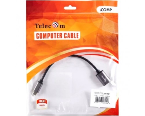Кабель-адаптер  Type-Cm --> USB 3.0 Af , OTG, 1,5A , 5,0Gbps , Alum grey 0,2m Telecom (TC409M)