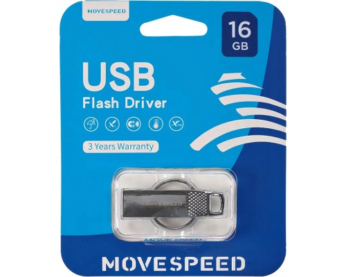 Накопитель USB2.0 16GB Move Speed YSUSL серебро металл