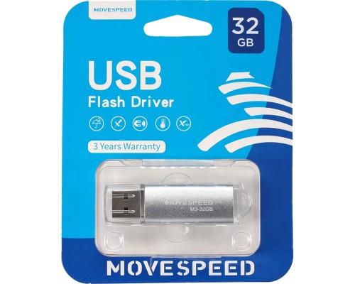 Накопитель USB2.0 32GB Move Speed M3 серебро