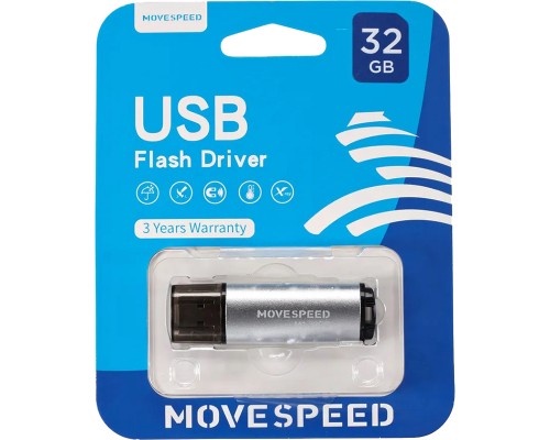 Накопитель USB2.0 32GB Move Speed M1 серебро