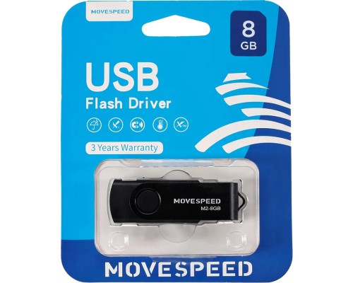 Накопитель USB2.0 8GB Move Speed M2 черный