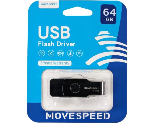 Накопитель USB2.0 64GB Move Speed М4 черный