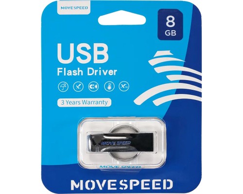 Накопитель USB2.0 8GB Move Speed YSUSD серебро металл