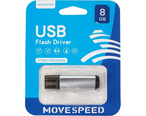 Накопитель USB2.0 8GB Move Speed M1 серебро