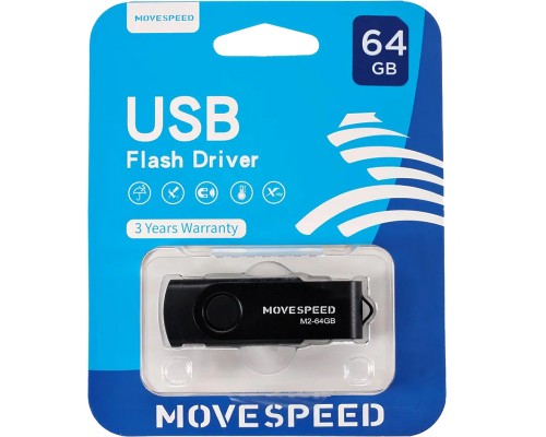 Накопитель USB2.0 64GB Move Speed M2 черный