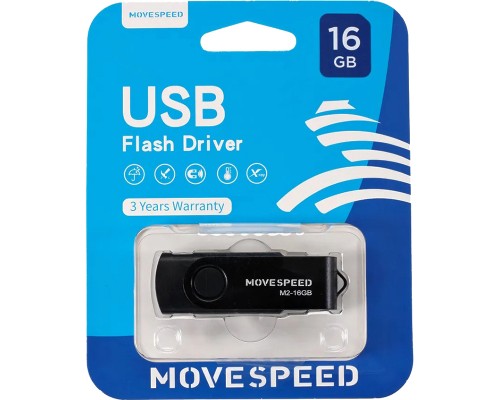 Накопитель USB2.0 16GB Move Speed M2 черный