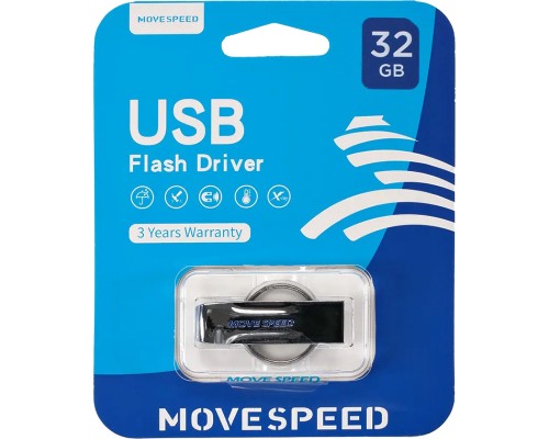 Накопитель USB2.0 32GB Move Speed YSUSD серебро металл