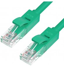 Патчкорд Greenconnect  прямой 1.5m, UTP кат.5e, зеленый, позолоченные контакты, 24 AWG, литой, GCR-LNC05-1.5m, ethernet high speed 1 Гбит/с, RJ45, T568B                                                                                                  