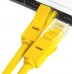 Патчкорд Greenconnect  прямой 0.1m, UTP кат.5e, желтый, позолоченные контакты, 24 AWG, литой, GCR-LNC02-0.1m, ethernet high speed 1 Гбит/с, RJ45, T568B