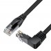 Патчкорд GCR  прямой 1.0m UTP кат.5e, черный, нижний угол, литой, ethernet high speed, RJ45, T568B, GCR-53195