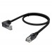 Патчкорд GCR  прямой 1.0m UTP кат.5e, черный, нижний угол, литой, ethernet high speed, RJ45, T568B, GCR-53195