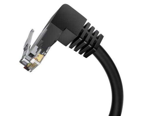 Патчкорд GCR  прямой 1.0m UTP кат.5e, черный, нижний угол, литой, ethernet high speed, RJ45, T568B, GCR-53195