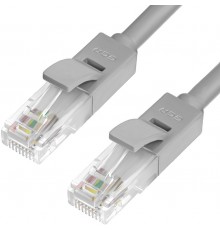 Патчкорд GCR  прямой 0.1m UTP кат.6, серый, 24 AWG, литой, ethernet high speed, RJ45, T568B                                                                                                                                                               