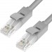 Патчкорд GCR  прямой 0.1m UTP кат.6, серый, 24 AWG, литой, ethernet high speed, RJ45, T568B