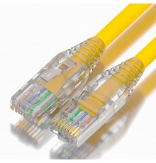 Патчкорд GCR  0.3m LSZH UTP кат.5e, желтый, коннектор ABS, 24 AWG, ethernet high speed 1 Гбит/с, RJ45, T568B, GCR-53260                                                                                                                                   