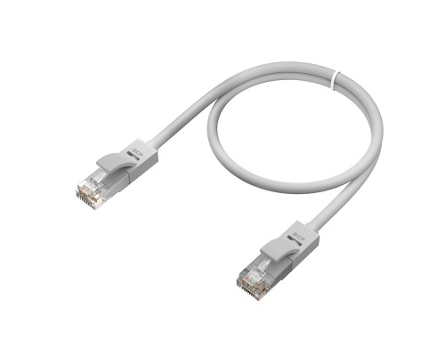 Патчкорд GCR  прямой 1.0m UTP кат.5e, серый, 24 AWG, литой, ethernet high speed 1 Гбит/с, RJ45, T568B, GCR-LNC03-0.6m