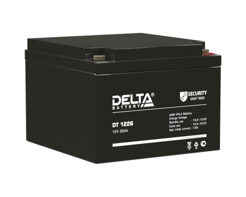 Аккумулятор Battery Delta DT 1226, voltage 12V, capacity 26Ah, 167х175х126mm