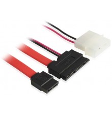 Комплект 0.5 m SATA-кабелей micro Greenconnect GC- ST307 micro SATA 16pin AM / SATAII до 3Gbps 7pin AF / Molex 4pin AM, пакет                                                                                                                             