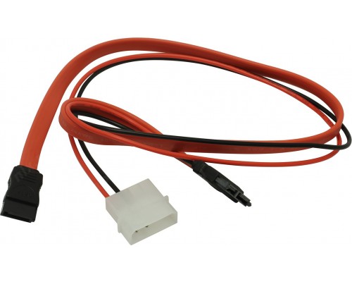 Комплект SATA-кабелей Slim Greenconnect GC- ST302 Slim SATA 13pin AM / SATAII 7pin AM / Molex 4pin AM, пакет, 50 см