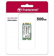 Твердотельный накопитель/ Transcend SSD 425S, 500GB, M.2(22x42mm), SATA3, 3D TLC, R/W 530/480MB/s, IOPs 50 000/75 000, TBW 180, DWPD 0.3 (3 года)                                                                                                         