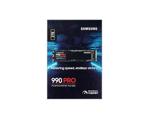 Накопитель Samsung SSD 990 PRO MZ-V9P2T0BW M.2, 2.0Tb, PCIe 4.0 x4, чтение  7450 Мб/сек, запись  6900 Мб/сек, 3D NAND, NVMe, 1200 TBW