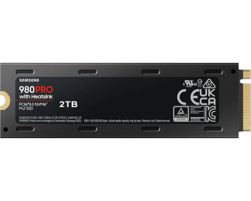 Накопитель Samsung 980 PRO MZ-V8P2T0CW SSD, M.2, 2.0Tb, PCI-E 4.0 x4, чтение  7000 Мб/сек, запись  5100 Мб/сек, 3D NAND, 1200 TBW, heatsink