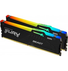 Память оперативная/ Kingston 64GB 5200MT/s DDR5 CL40 DIMM (Kit of 2) FURY Beast RGB                                                                                                                                                                       