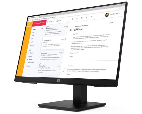 Монитор/ HP P24h G4 23.8-inch Monitor 23.8'' (1920 x 1080), IPS, 178/178, 5мс, 250nit, DP/HDMI/VGA, noUSB, Audio, LTSP, 1y, ПИ