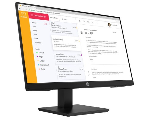 Монитор/ HP P24h G4 23.8-inch Monitor 23.8'' (1920 x 1080), IPS, 178/178, 5мс, 250nit, DP/HDMI/VGA, noUSB, Audio, LTSP, 1y, ПИ