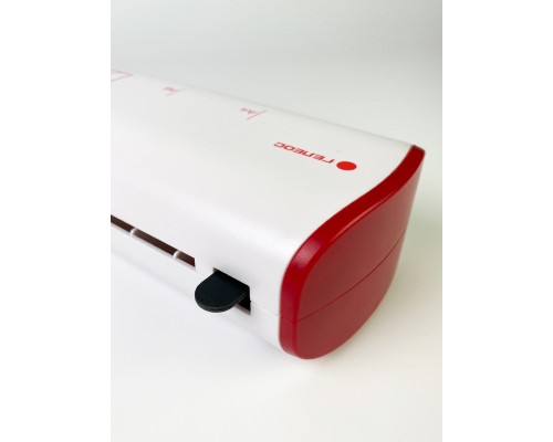 Ламинатор ГЕЛЕОС ЛМ A4 Модерн белый+красный,  А4, 2х150 (пленка 75-150 мкм), 300 мм/мин, 2 вала, пласт. корпус, мах толщина 0,6 мм, разжим валов