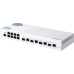 QNAP QSW-M408-4C 10 Gbps managed switch with 4 SFP + ports, combined with RJ-45, 8 1 Gbps RJ-45 ports, bandwidth up to 96 Gbps, JumboFrame support.