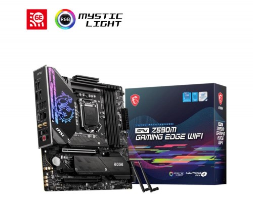 Материнская плата MSI Intel Z590 Express LGA1200 MicroATX Memory DDR4 Z590MGAMINGEDGEWIFI