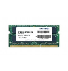 Модуль памяти для ноутбука SODIMM 8GB PC12800 DDR3 PSD38G16002S PATRIOT                                                                                                                                                                                   