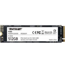 Жесткий диск SSD PATRIOT P300 512Гб M.2 NVMe 3D NAND Скорость записи 1200 Мб/сек. Скорость чтения 1700 Мб/сек. TBW 240 Тб P300P512GM28                                                                                                                    