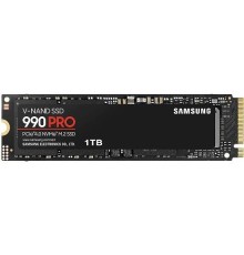 Жесткий диск SSD SAMSUNG 990 PRO 1Тб M.2 PCIe Gen4 NVMe MLC Скорость записи 6900 Мб/сек. Скорость чтения 7450 Мб/сек. 2.3mm TBW 600 Тб Время наработки на отказ 1500000 ч. MZ-V9P1T0BW                                                                    