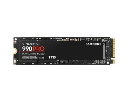 Жесткий диск SSD SAMSUNG 990 PRO 1Тб M.2 PCIe Gen4 NVMe MLC Скорость записи 6900 Мб/сек. Скорость чтения 7450 Мб/сек. 2.3mm TBW 600 Тб Время наработки на отказ 1500000 ч. MZ-V9P1T0BW