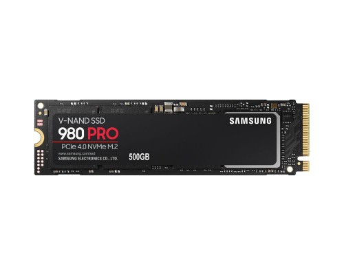 Жесткий диск SSD SAMSUNG 980 Pro 500Гб M.2 PCIe Gen4 NVMe 3D NAND Скорость записи 5000 Мб/сек. Скорость чтения 6900 Мб/сек. 2.38mm TBW 300 Тб MZ-V8P500BW