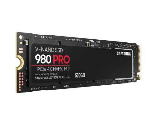 Жесткий диск SSD SAMSUNG 980 Pro 500Гб M.2 PCIe Gen4 NVMe 3D NAND Скорость записи 5000 Мб/сек. Скорость чтения 6900 Мб/сек. 2.38mm TBW 300 Тб MZ-V8P500BW