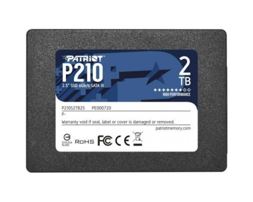 Жесткий диск SSD PATRIOT P210 2Тб Наличие SATA 3.0 3D NAND Скорость записи 430 Мб/сек. Скорость чтения 520 Мб/сек. 2,5