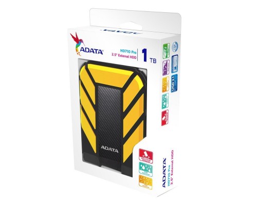 Внешний жесткий диск ADATA 2Тб USB 3.1 Цвет желтый AHD710P-2TU31-CYL