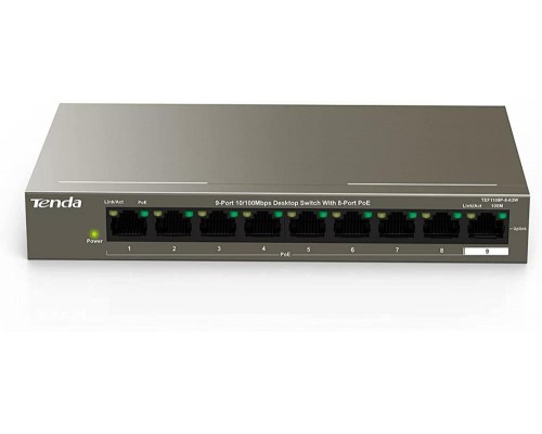 Коммутатор 9PORT 10/100M POE TEF1109P-8-63W TENDA