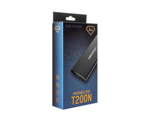 Жесткий диск ;1.6; 256GB Hikvision T200N Black External SSD HS-ESSD-T200N/256G USB 3.1 Type C, 450/400, Metal; case, Windows/Mac/Linux, RTL  (016991)