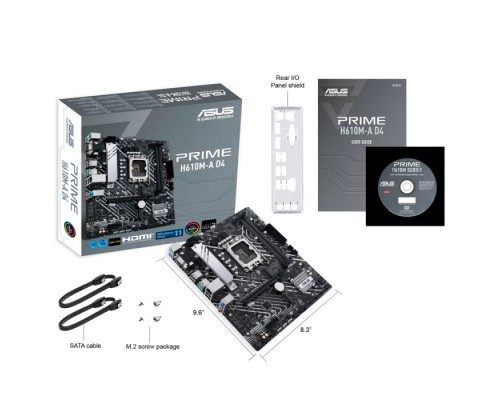 Материнская плата PRIME H610M-A D4 LGA1700 micro-ATX 2xDDR4 PCIEx16 PCIEx1 2xM.2 VGA HDMI DP GLAN (514428)