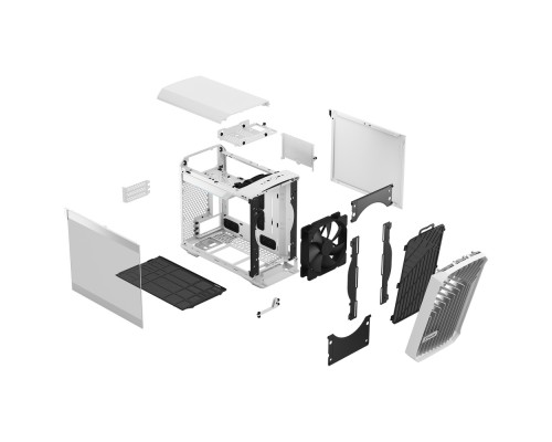 Корпус Fractal Design Torrent Nano White TG Clear Tint / mITX, TG / 1x180mm fan inc. / FD-C-TOR1N-03